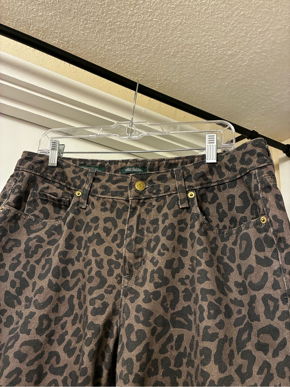Vintage Streetwear Denim Cheetah Print Jeans Wide-Leg - Picture 4 of 9